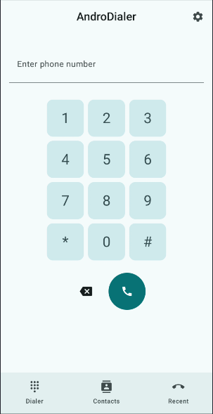 Dialer Screen of AndroDialer